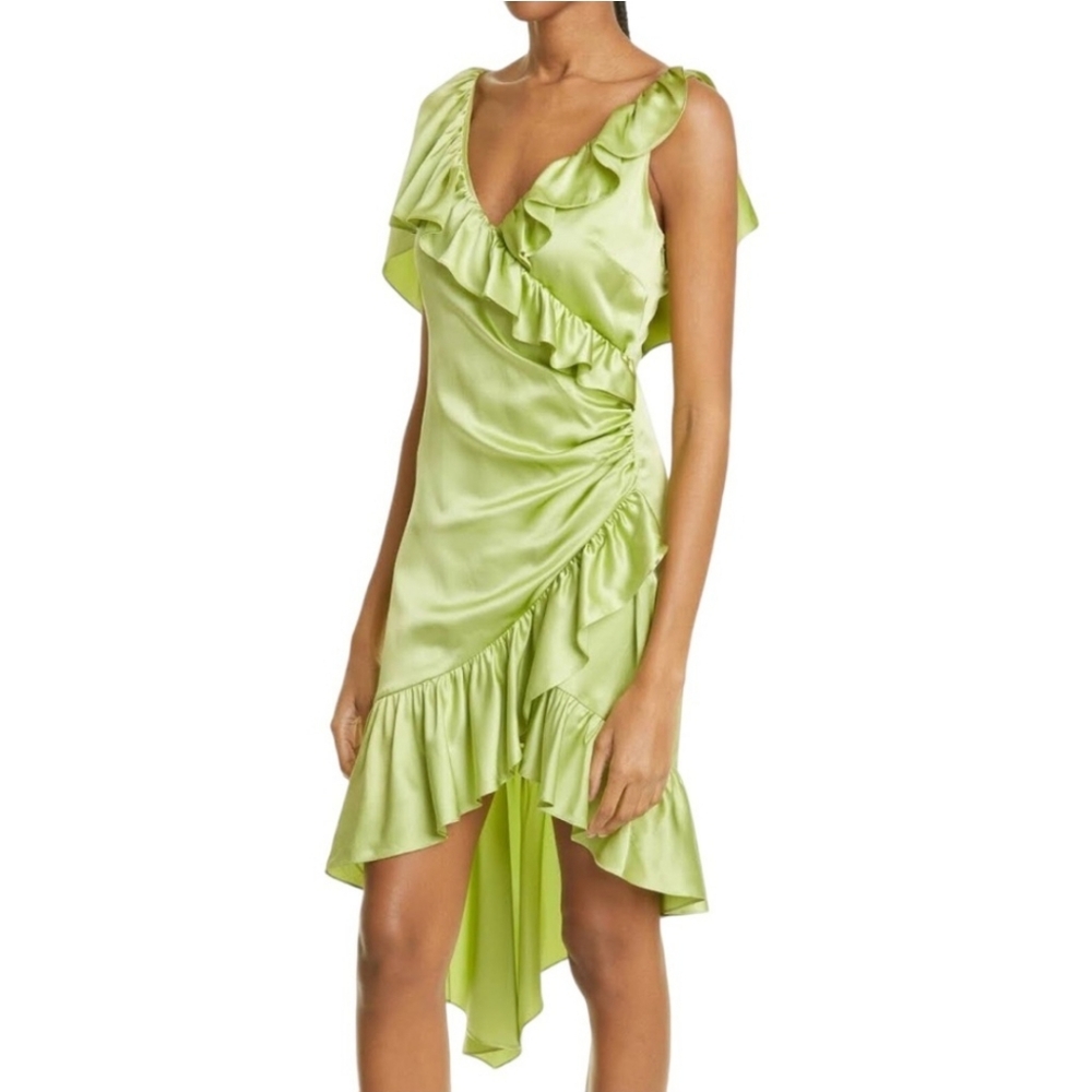Cinq a Sept Petunia Silk Cocktail Dress in Prickly Pear Size 8